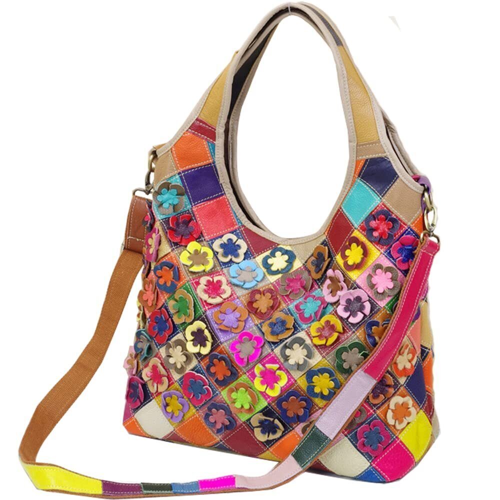 2901 Leather Handbags Designer Shoulder Bag 3D Floral Hobo Tote Bags